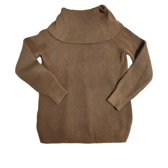 Michael Michael Kors Cowl Turtleneck Waffle Knit Brown/Olive Sweater. Size XS. - Picture 4 of 9